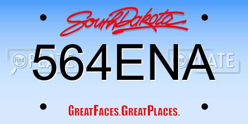 564ENA South Dakota License Plate