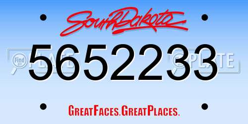 5652233 South Dakota License Plate