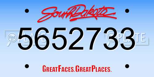 5652733 South Dakota License Plate