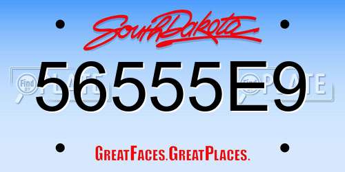 56555E9 South Dakota License Plate
