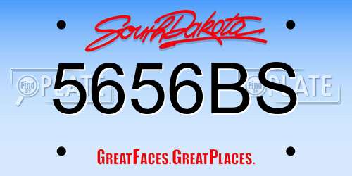 5656BS South Dakota License Plate