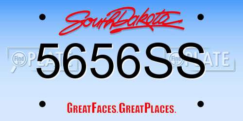 5656SS South Dakota License Plate