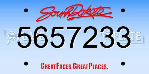 5657233 South Dakota License Plate