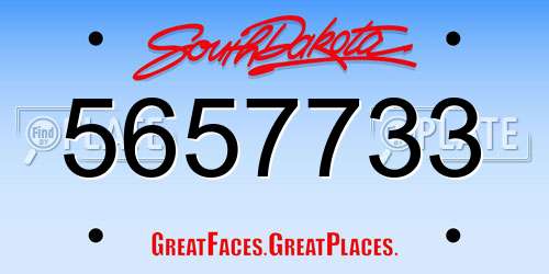 5657733 South Dakota License Plate