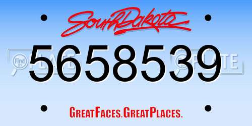 5658539 South Dakota License Plate