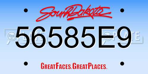 56585E9 South Dakota License Plate