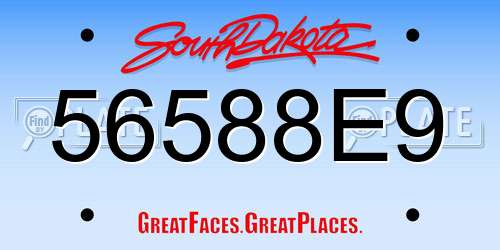 56588E9 South Dakota License Plate