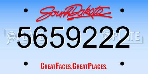 5659222 South Dakota License Plate