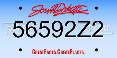 56592Z2 South Dakota License Plate