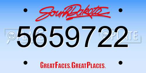 5659722 South Dakota License Plate