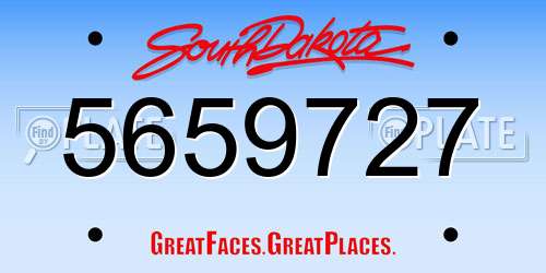 5659727 South Dakota License Plate