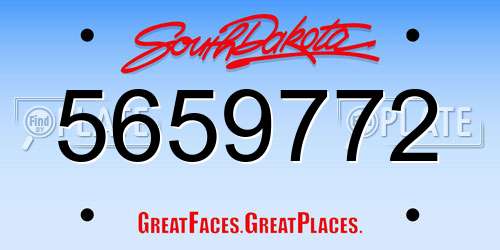 5659772 South Dakota License Plate