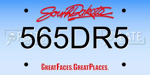 565DR5 South Dakota License Plate