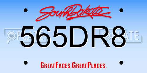 565DR8 South Dakota License Plate