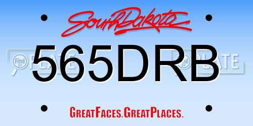 565DRB South Dakota License Plate