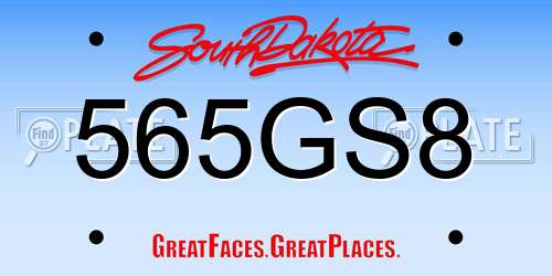 565GS8 South Dakota License Plate