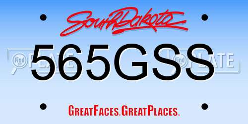 565GSS South Dakota License Plate