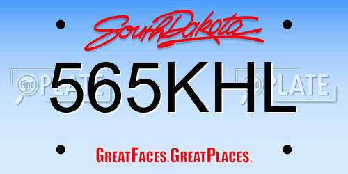 565KHL South Dakota License Plate