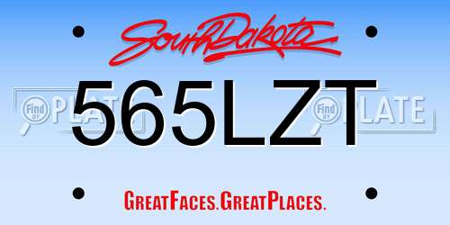 565LZT South Dakota License Plate