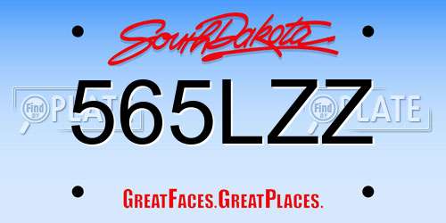 565LZZ South Dakota License Plate