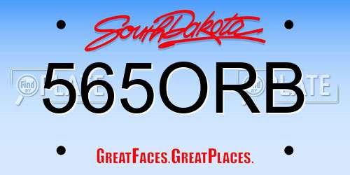 565ORB South Dakota License Plate