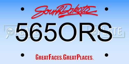 565ORS South Dakota License Plate