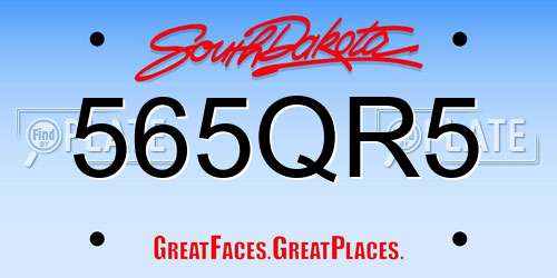 565QR5 South Dakota License Plate
