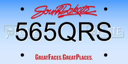 565QRS South Dakota License Plate
