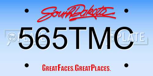 565TMC South Dakota License Plate