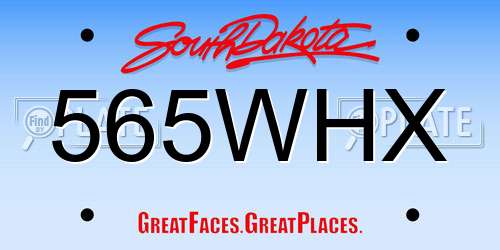 565WHX South Dakota License Plate