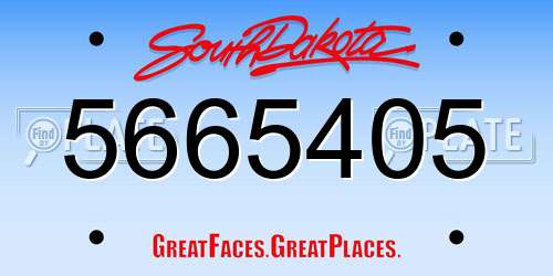 5665405 South Dakota License Plate