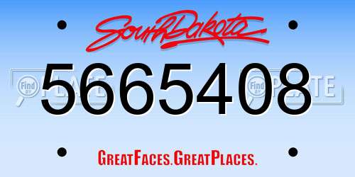 5665408 South Dakota License Plate