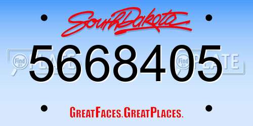 5668405 South Dakota License Plate