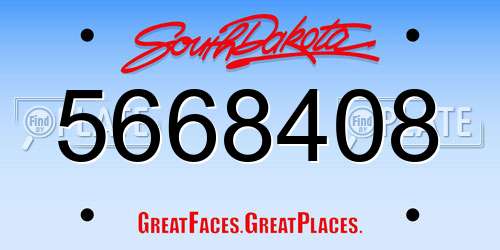 5668408 South Dakota License Plate