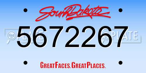 5672267 South Dakota License Plate
