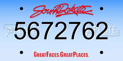 5672762 South Dakota License Plate