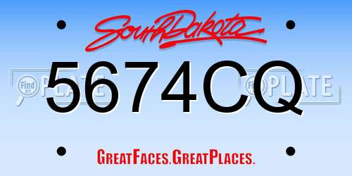 5674CQ South Dakota License Plate