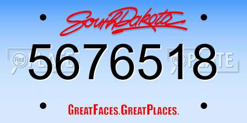 5676518 South Dakota License Plate