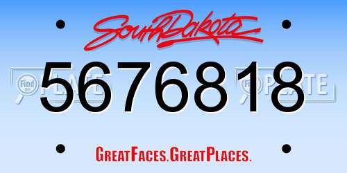 5676818 South Dakota License Plate
