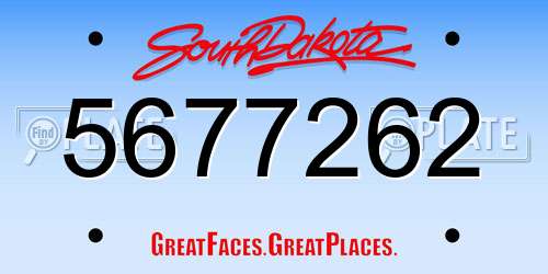 5677262 South Dakota License Plate