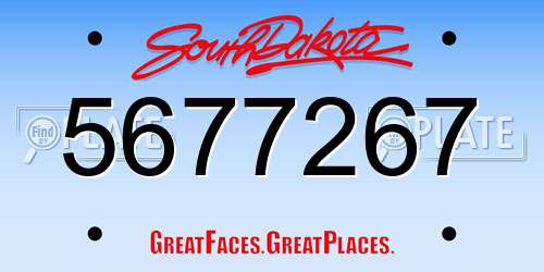 5677267 South Dakota License Plate