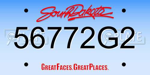 56772G2 South Dakota License Plate