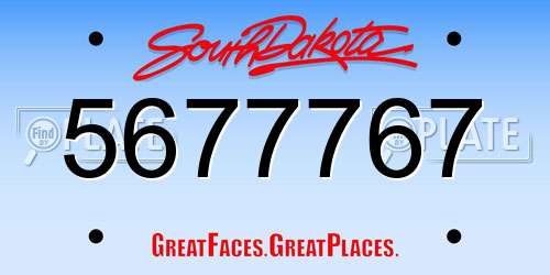 5677767 South Dakota License Plate
