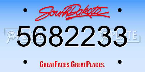 5682233 South Dakota License Plate