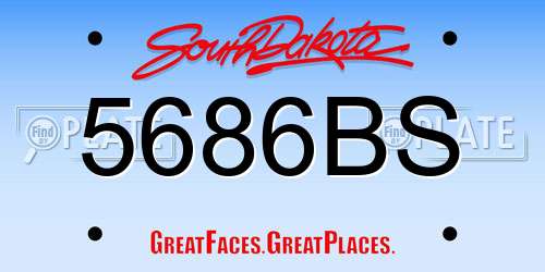 5686BS South Dakota License Plate