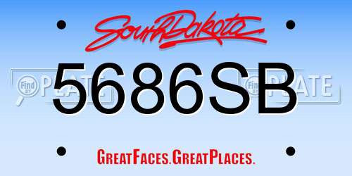 5686SB South Dakota License Plate