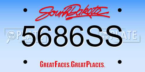 5686SS South Dakota License Plate