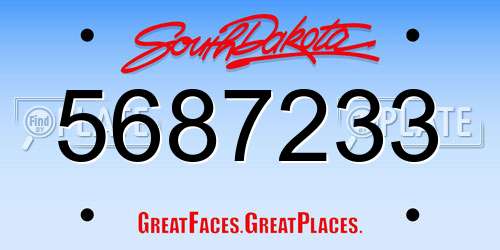5687233 South Dakota License Plate