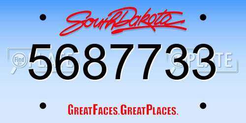 5687733 South Dakota License Plate