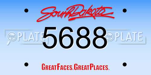 5688 South Dakota License Plate